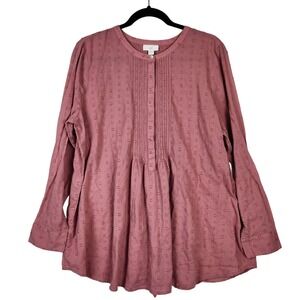 J. Jill Ladies Top Size Large Long Sleeve Dusty Rose